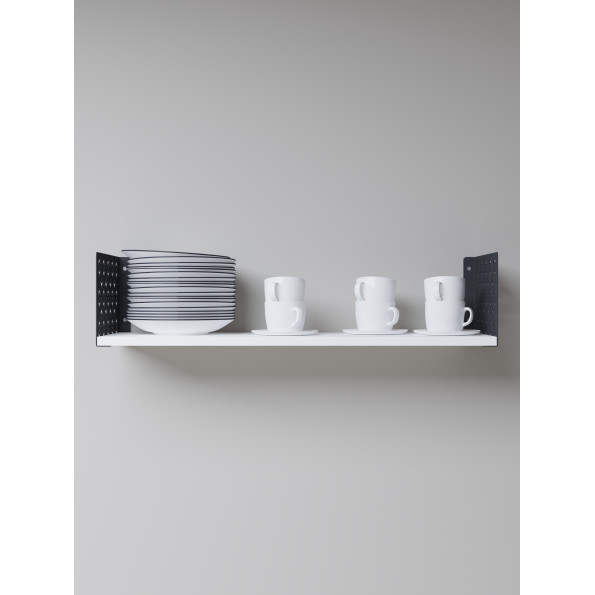 Полка навесная 17х80х22 см из ЛДСП Антрацит - Белая 380998 -
                                                        Фото 5